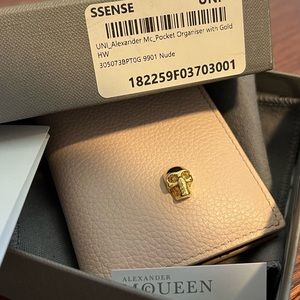 Alexander McQueen Skull Pocket Organizer in Nude